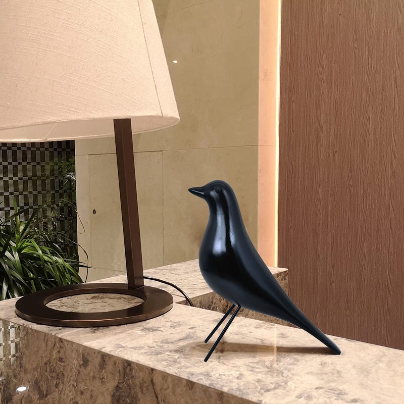 BiG V Modern Home Decor Birds Figurine - Mid Century Walnut Wood Home Office Decor Art Pigeon Gifts (Black Wood) - Image 5