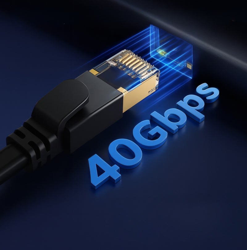 COMPIX Ethernet Cable Cat 8 15M, High Speed Internet Cable 40Gbps 2000MHz RJ45 Braided Double Shielded LAN Cable – Ideal for Gaming, Modem, PS4, PS5, PC, Router, Smart TV, Xbox, Laptop - Image 4