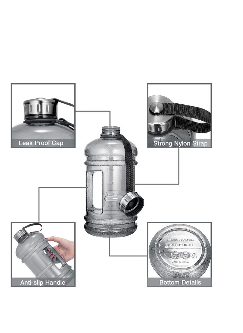 H PRO Outdoor Sports Water Bottle| BPA Free Half Gallon Water Bottle| Drink Container with Handle| Fitness Bottle for Gym Workout| 2.2L  - Image 3