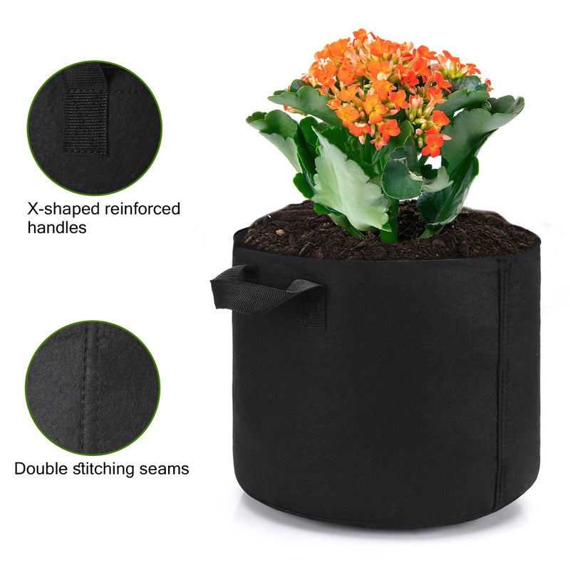 OPPOLIFE 5-Pack 5 Gallon Plant Grow Bags, Heavy Duty Aeration Fabric Pots with Handles for Garden and Planting - Image 3