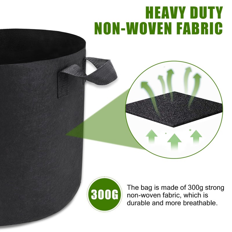 OPPOLIFE 5-Pack 5 Gallon Plant Grow Bags, Heavy Duty Aeration Fabric Pots with Handles for Garden and Planting - Image 5