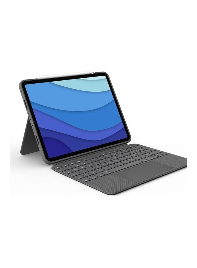 Logitech Combo Touch iPad Pro 11 inch 1st, 2nd, 3rd gen 2018, 2020, 2021, Detachable Backlit Keyboard, Click Anywhere Trackpad, Smart Connector, QWERTY Arabic Grey, Graphite, 920-010135 - Image 1