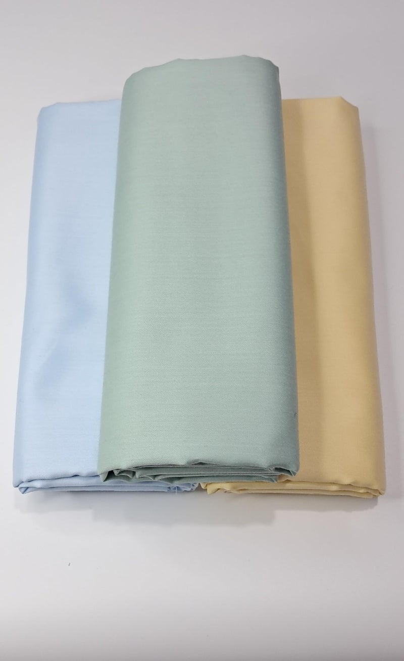 MAMRAJ Men's 100% pure Giza Cotton Unstitched Shirt Fabric 2.5 Meter ( Ethnic, Formal, Casual, summer wear.) ( Trendy Satin Shirts ) Set of 3 Shirt (Light Aqua, Lemon Yellow, Sky Blue) - Image 5