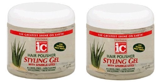 Fantasia Fantasia High Potency IC Hair Polisher Styling Gel with Sparkle Lites 16 oz Pack of 2