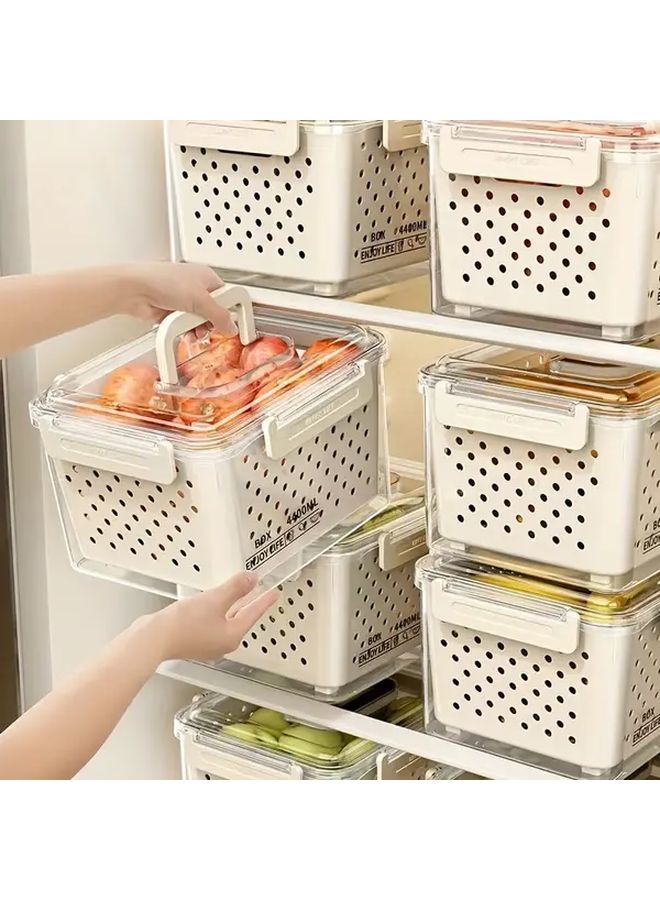 Green 9 Piece Clear Plastic Food Storage Containers Set with Baskets - Image 1