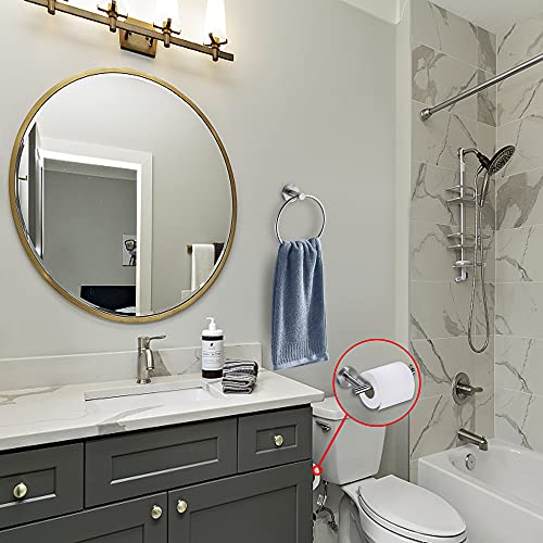Kwanicas Brushed Nickel Toilet Paper Holder, Towel Ring Set 2 Pieces Hand Towel Holder for Bathroom Hardware Accessories Set SUS304 Stainless Steel Sturdy Wall Mount Bathroom Holder - Image 2