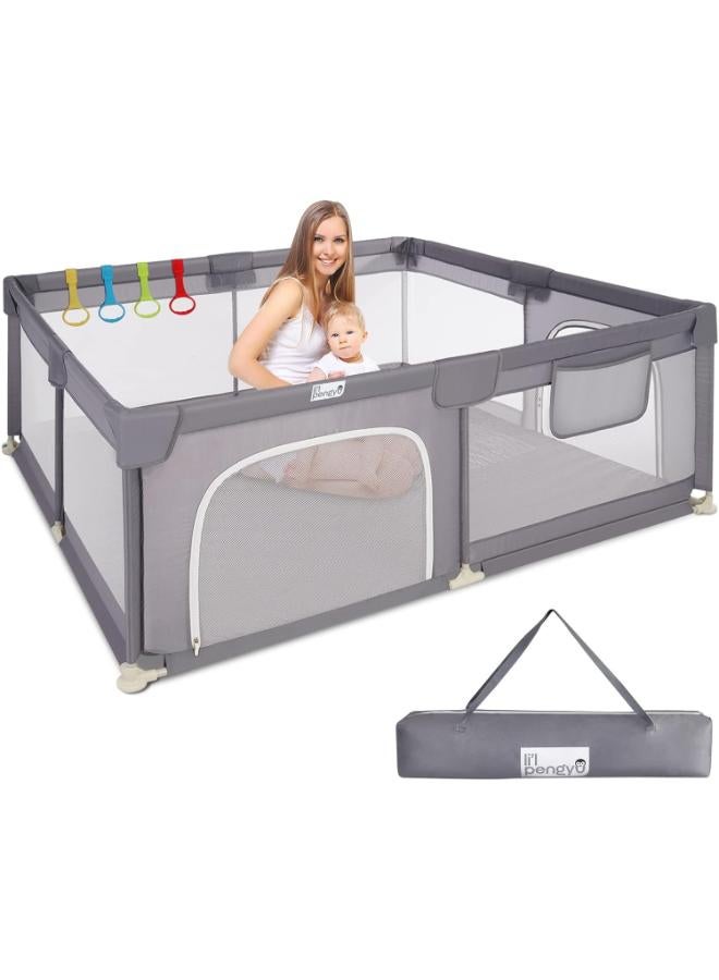 Li'l Pengyuu Large Baby Playpen with Carrying Bag - Image 1