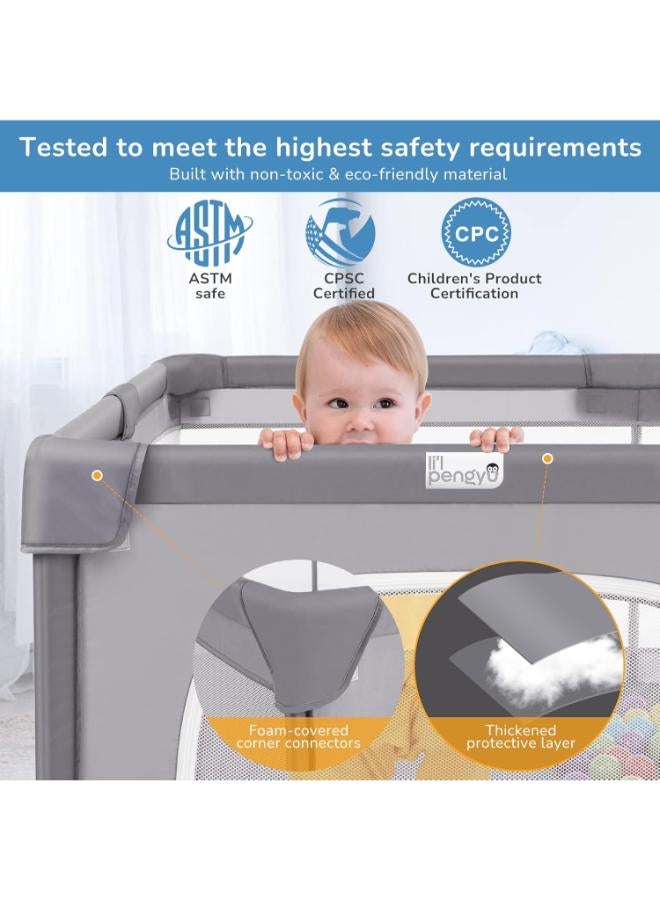 Li'l Pengyuu Large Baby Playpen with Carrying Bag - Image 2