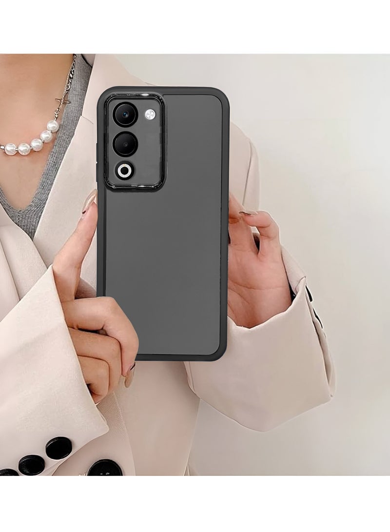 Wtech Oppo A5 4G/5G 2025 Soft Transparent TPU Camera Lens Protection Silicone Ultra Thin Phone Stylish Electroplated Camera Border Back Case Cover - Black - Image 4