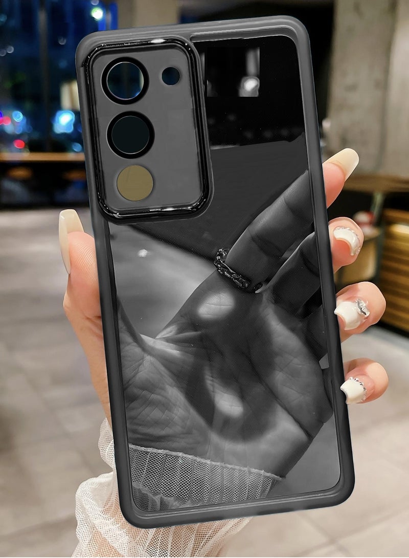 Wtech Oppo A5 4G/5G 2025 Soft Transparent TPU Camera Lens Protection Silicone Ultra Thin Phone Stylish Electroplated Camera Border Back Case Cover - Black - Image 2