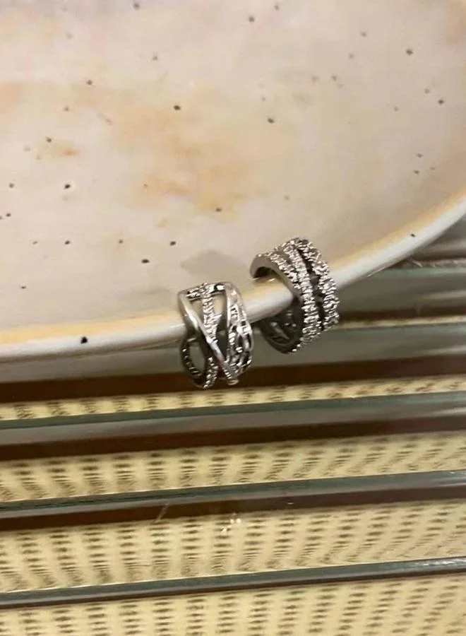 تايك تو Embellished Huggie Earrings