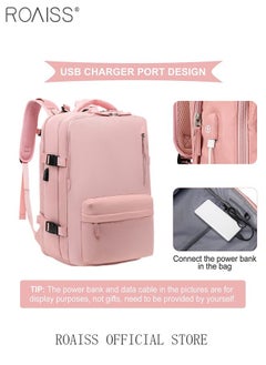 roaiss Travel Backpack for Men Women Carry On Backpack with USB Charging Port Shoe Compartment 15.6 Inch Laptop Backpack Flight Approved College School Bag Casual Daypack for Weekender Business Hiking  - Image 4