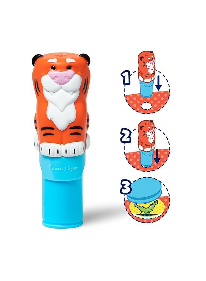 Melissa & Doug Sticker Wow! 24 Page Activity Pad and Sticker Stamper, 300 Stickers, Collectible Figure Fidget Toy for Arts Crafts - Tiger - Image 3