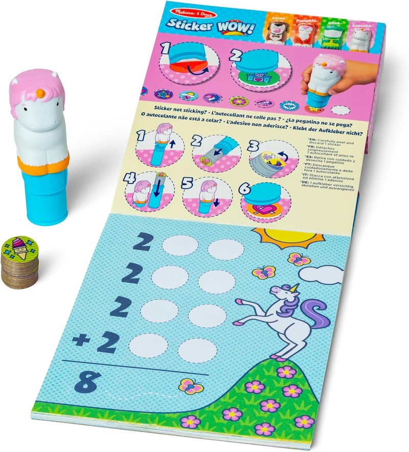 Melissa & Doug ستكر واو! 24 صفحة لوحة نشاط وطابع استكر، 300 استكر، لعبة فيدجيت رقمية قابلة للجمع للفنون والحرف - نمر - Image 4