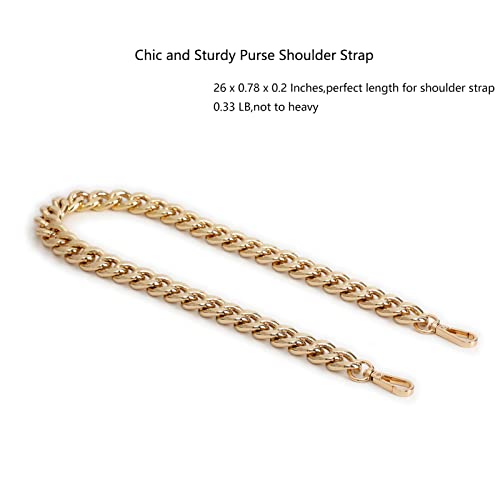 Xiazw 26 Inch Chic Metal Purse Chain Strap Handle Shoulder Strap Replacement Charms for Bag Handbags (Gold) - Image 2