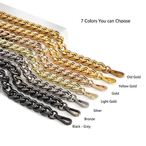 Xiazw 26 Inch Chic Metal Purse Chain Strap Handle Shoulder Strap Replacement Charms for Bag Handbags (Gold) - Image 5