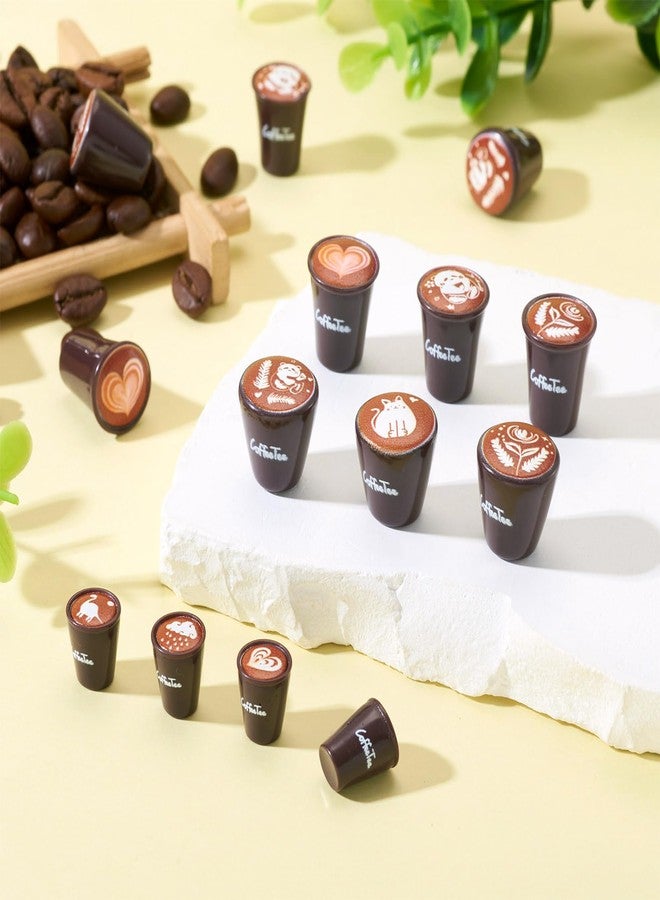 Spritewelry ٣٦ قطعة من زينة أكواب القهوة المصنوعة من الراتنج، إكسسوارات مصغرة لبيوت الدمى، أدوات مائدة لطيفة، زينة للمطبخ، أدوات مائدة للحديقة، أدوات مائدة للمكتب - Image 4