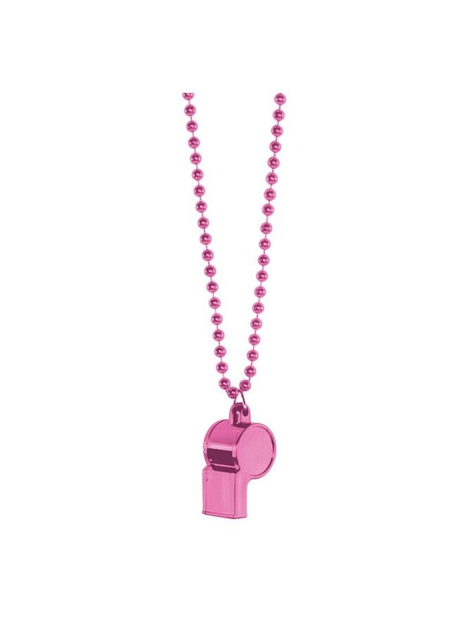 Amscan Whistle On Chain Bead Necklace Pink 1 Pc 36" 2" - Image 2