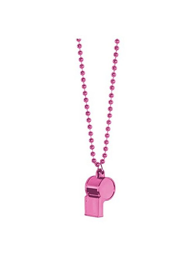 Amscan Whistle On Chain Bead Necklace Pink 1 Pc 36" 2" - Image 1