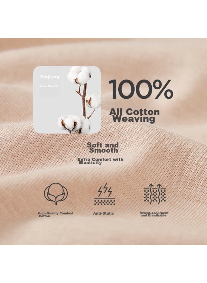 THREEGUN Sanqiang Women's Autumn Underwear Set, Pure Cotton Thermal Underwear, Round Neck Cotton Sweater And Pants, Inner Wear Base Layer Set  - Image 5