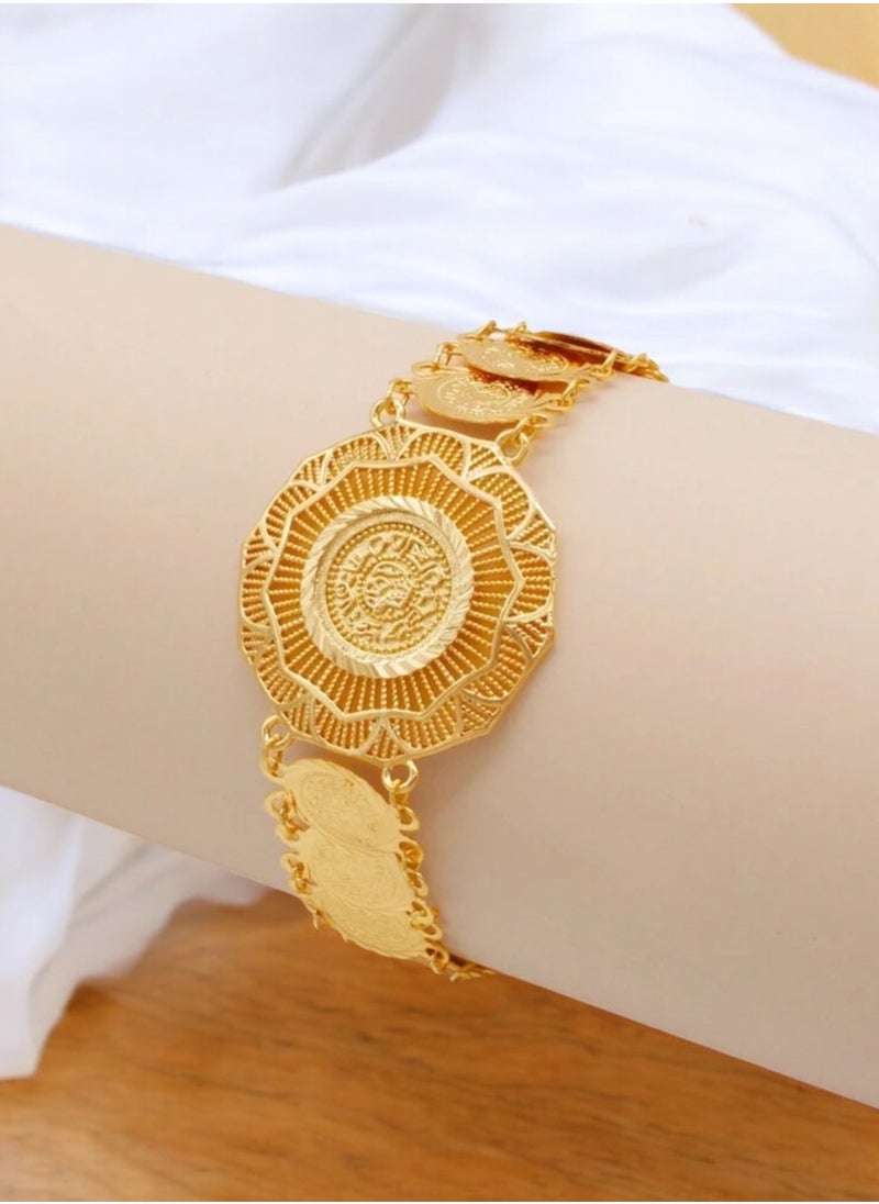 GOLDMAX Elegant 21k Gold Plated Bracelet For Women Size 19 + 4cm  - Image 1