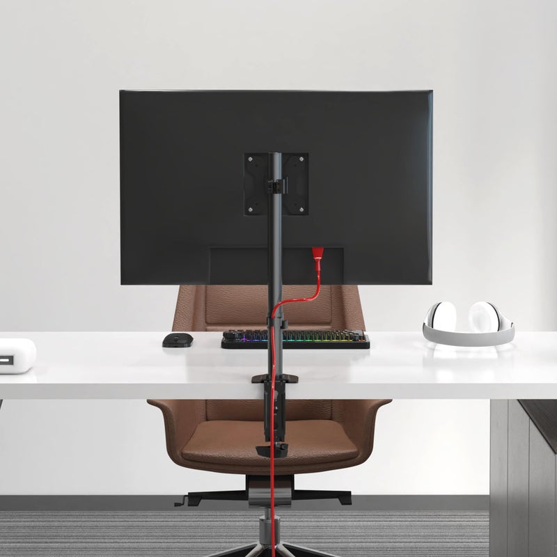 Pholiten Single Monitor Stand, Heavy Duty Adjustable Monitor Arm Desk Mount for 13-32Inch, Tilt, Swivel, Rotate, Support 22 lbs,Black - Image 5