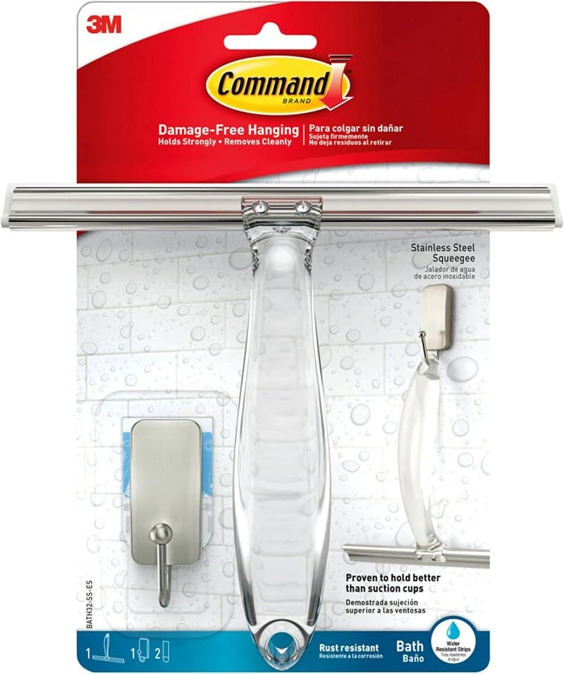 كوماند { "titleAr": "مكشط حمام Command Shower، نيكل مطفي، 1 مكشط، 1 خطاف، 1 شريط مقاوم للماء (BATH32-SS-ES)" "detailsAr": "المحتويات: – 1 مكشط، 1 خطاف، 2 شريط تنظيم الحمام بدون أضرار – لا يقتصر دور المكشط على مسح الماء للحفاظ على نظافة ال - Image 1