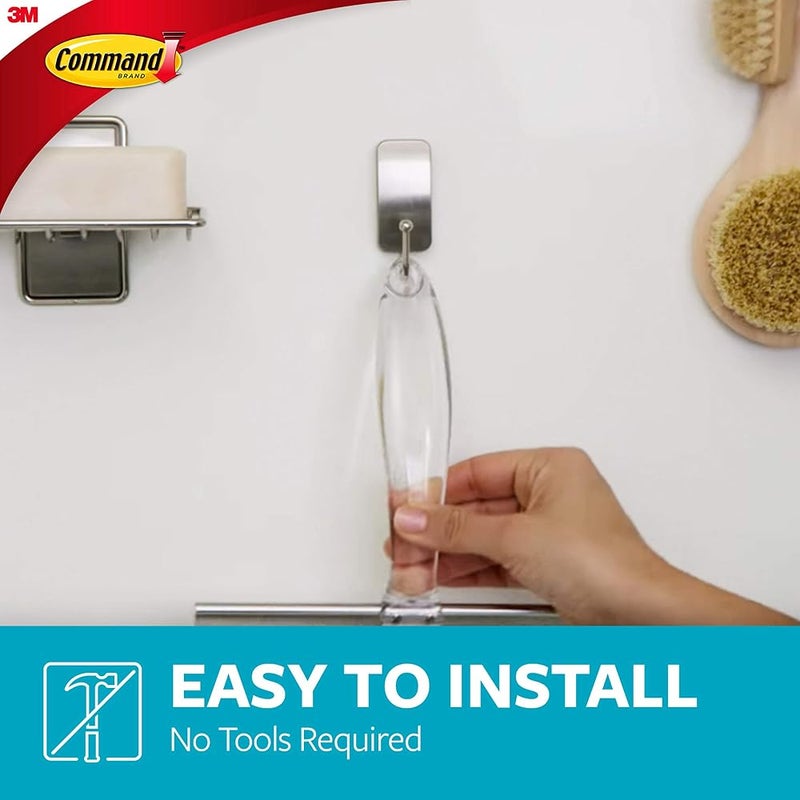 كوماند { "titleAr": "مكشط حمام Command Shower، نيكل مطفي، 1 مكشط، 1 خطاف، 1 شريط مقاوم للماء (BATH32-SS-ES)" "detailsAr": "المحتويات: – 1 مكشط، 1 خطاف، 2 شريط تنظيم الحمام بدون أضرار – لا يقتصر دور المكشط على مسح الماء للحفاظ على نظافة ال - Image 4