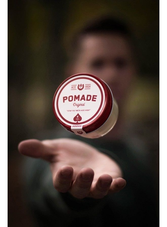 ace high Pomade, Strong Hold, Natural Shine, Water Based, Hand Crafted, 4oz - Image 1