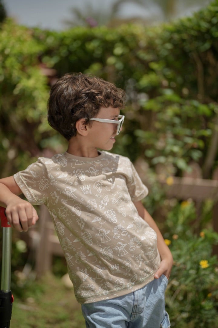 كاكتوس تي شيرت Icons - بيج أبيض - Image 1