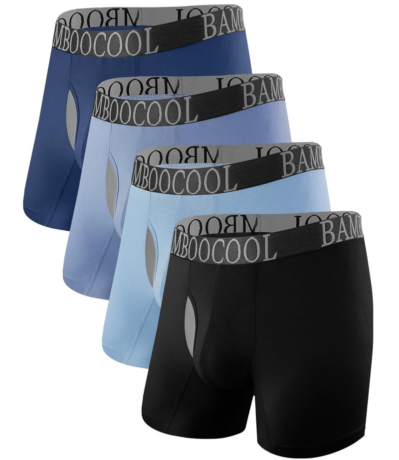 BAMBOO COOL BreezeBoo Men's Ultra Breathable Underwear Mesh Boxer Briefs with Lightwight Wasitband,No Ride Up,Multipack - Image 1