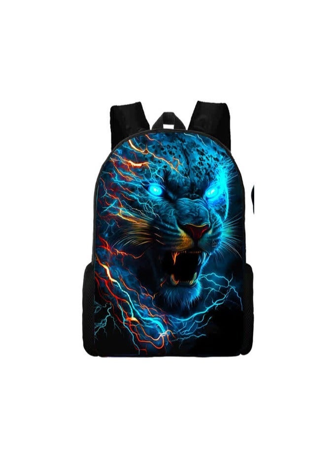 Student schoolbag tiger print backpack grade 1-6 children's bag male kindergarten female 6-12 years old,Tiger - 14-17-inch + meal pen - Image 4