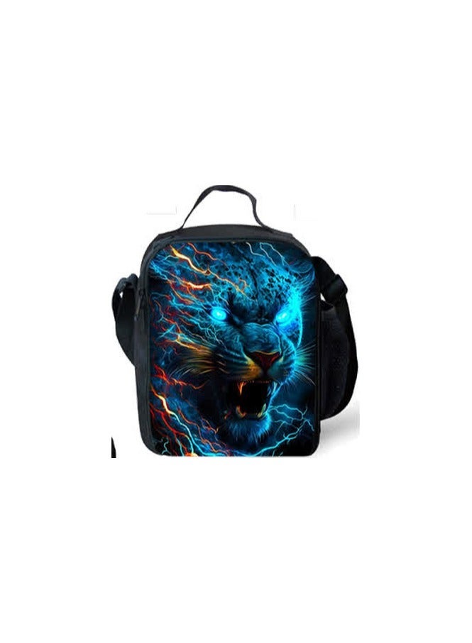 Student schoolbag tiger print backpack grade 1-6 children's bag male kindergarten female 6-12 years old,Tiger - 14-17-inch + meal pen - Image 3