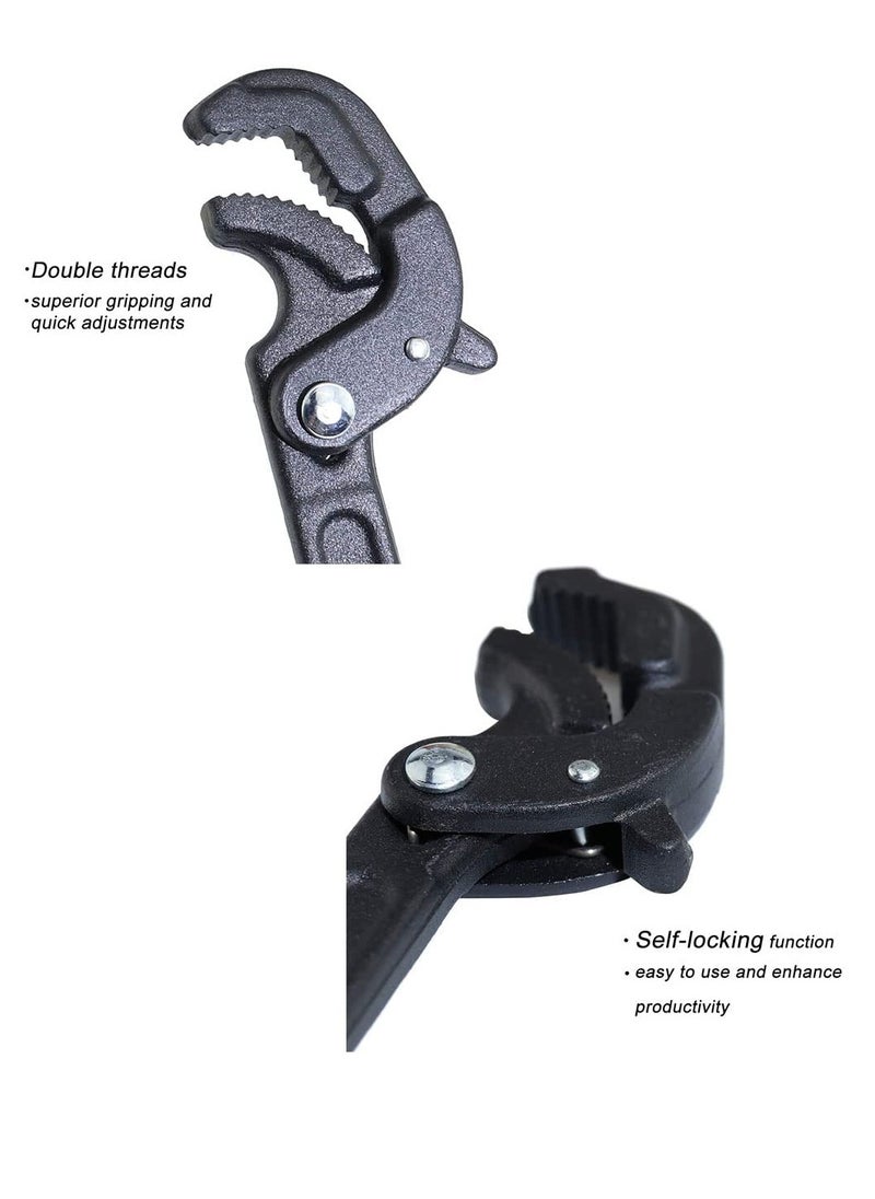 KASTWAVE - 2 Pcs Multi-function Universal Wrench Set, Self Adjusting Spanner Quick Power Grip Pipe Wrench, for Auto Repair and Home Maintenance - Image 1