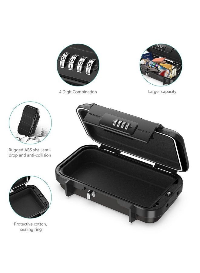 ORIA Portable Safe Box, Portable Security Case for Travel, 4-digit Combination Key Lock Box for Beach, Smartphones, Passports, Credit Cards Safe for Car, Home - Image 3