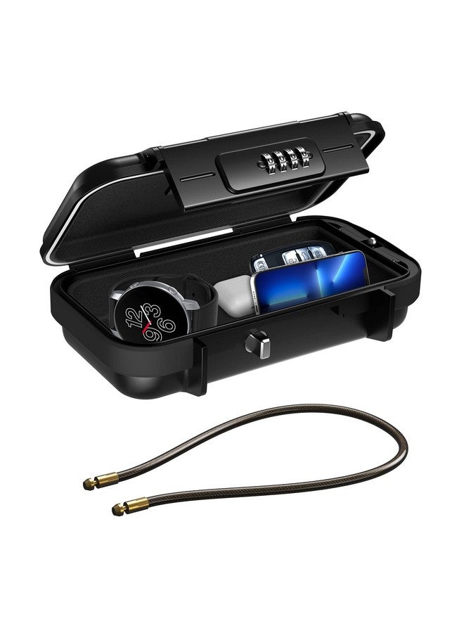 ORIA Portable Safe Box, Portable Security Case for Travel, 4-digit Combination Key Lock Box for Beach, Smartphones, Passports, Credit Cards Safe for Car, Home - Image 1