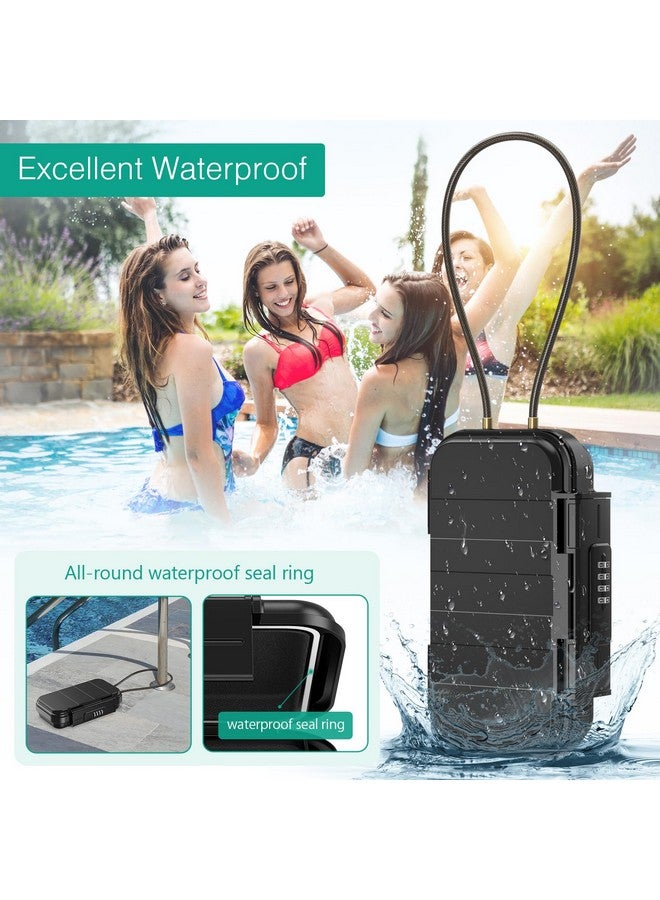 ORIA Portable Safe Box, Portable Security Case for Travel, 4-digit Combination Key Lock Box for Beach, Smartphones, Passports, Credit Cards Safe for Car, Home - Image 2