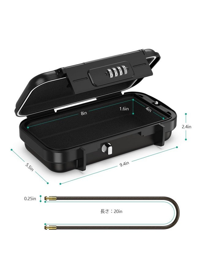 ORIA Portable Safe Box, Portable Security Case for Travel, 4-digit Combination Key Lock Box for Beach, Smartphones, Passports, Credit Cards Safe for Car, Home - Image 4