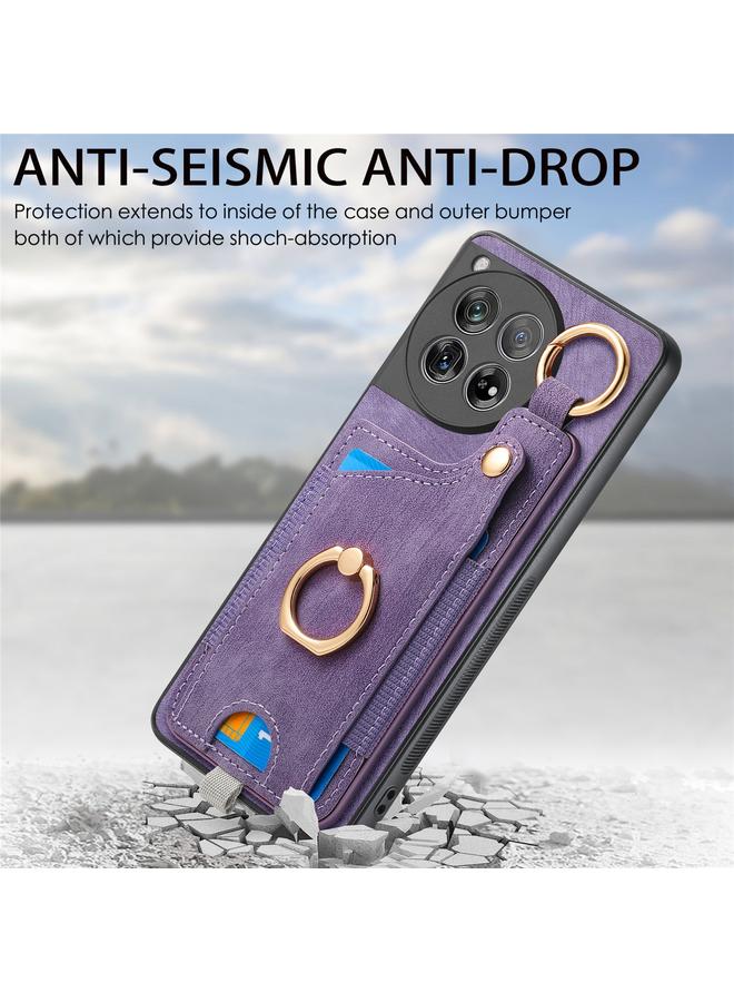 اس-توب جراب لهاتف OnePlus 12 5G بتصميم كلاسيكي مع حلقة تعليق وحقيبة بطاقات - Image 4