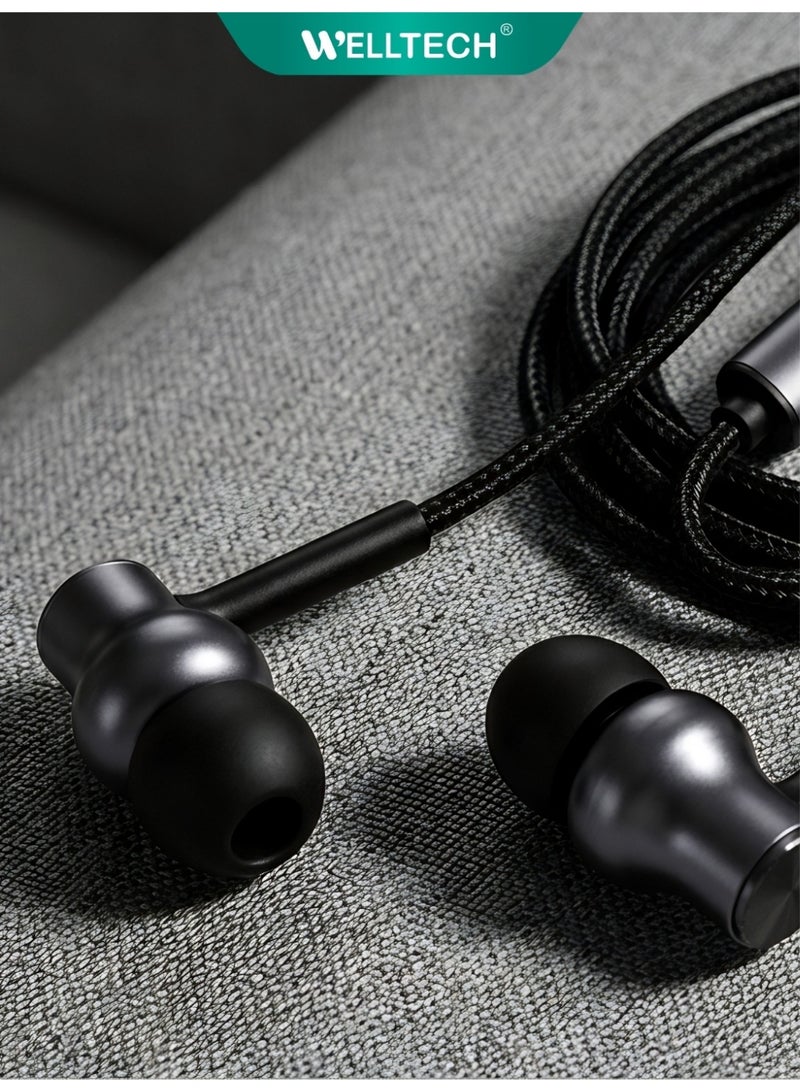 WELLTECH Type-C Earphones Wired USB-C Headphones with Mic Deep Bass Noise Isolation Handsfree for Android iPhone 15 – WELLTECH HFD40 - Image 2