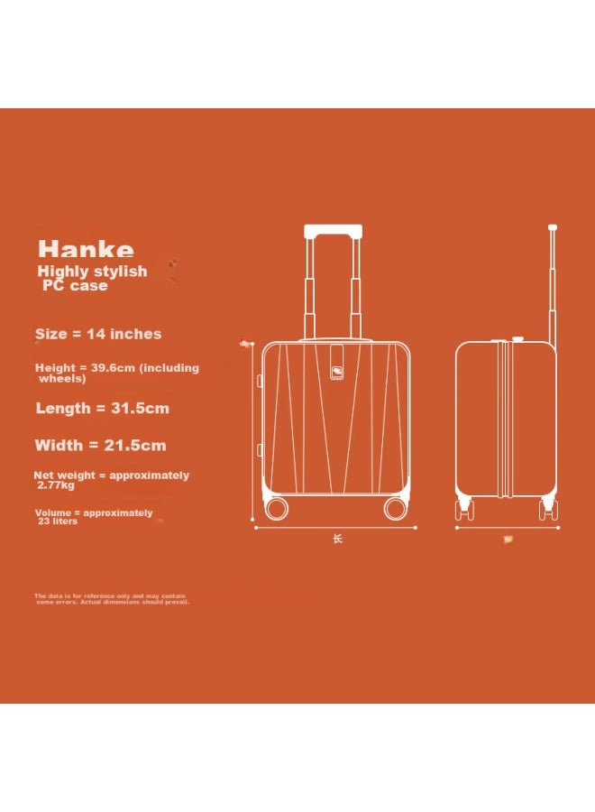 Hanke Luggage حقيبة سفر للرجال والنساء، حقيبة سفر محمولة، 14-inch حقيبة رمادية صديقة للبيئة بقفل رمزي، الأكثر مبيعًا في المتجر، نسخة مطورة - Image 4