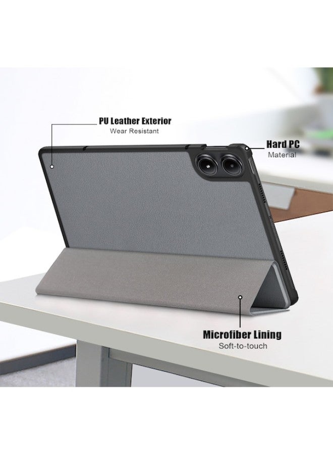 غطاء حماية مناسب لهاتف Redmi Flat Plate Pro 12.1، غطاء صلب بلون موحد، رمادي - Image 4