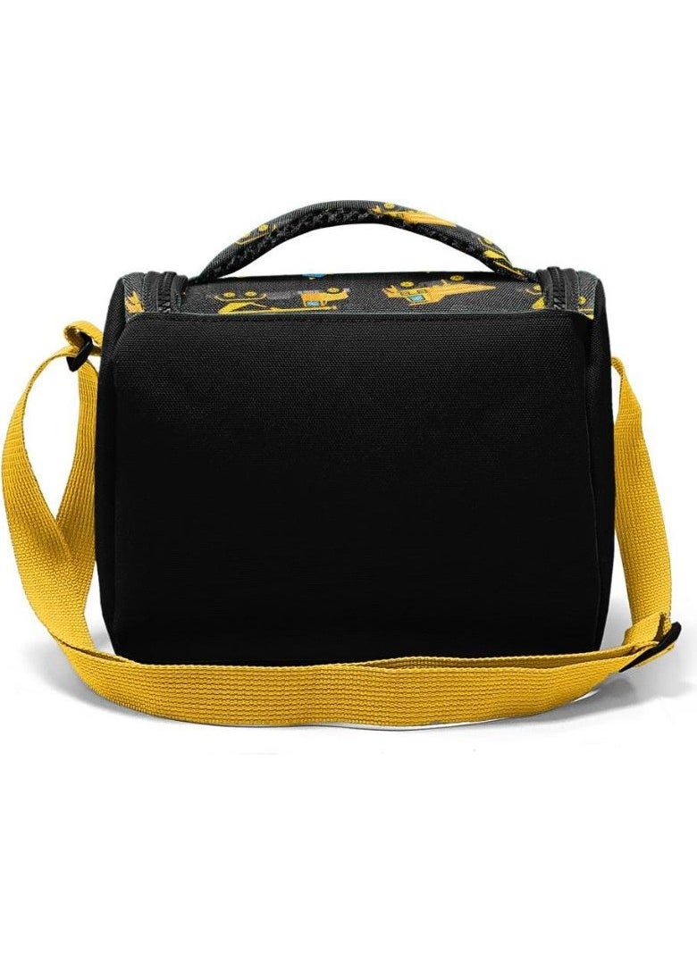 CORAL HIGH Kids Black Yellow Construction Machine Patterned Thermo Lunch Box 11813  - Image 4