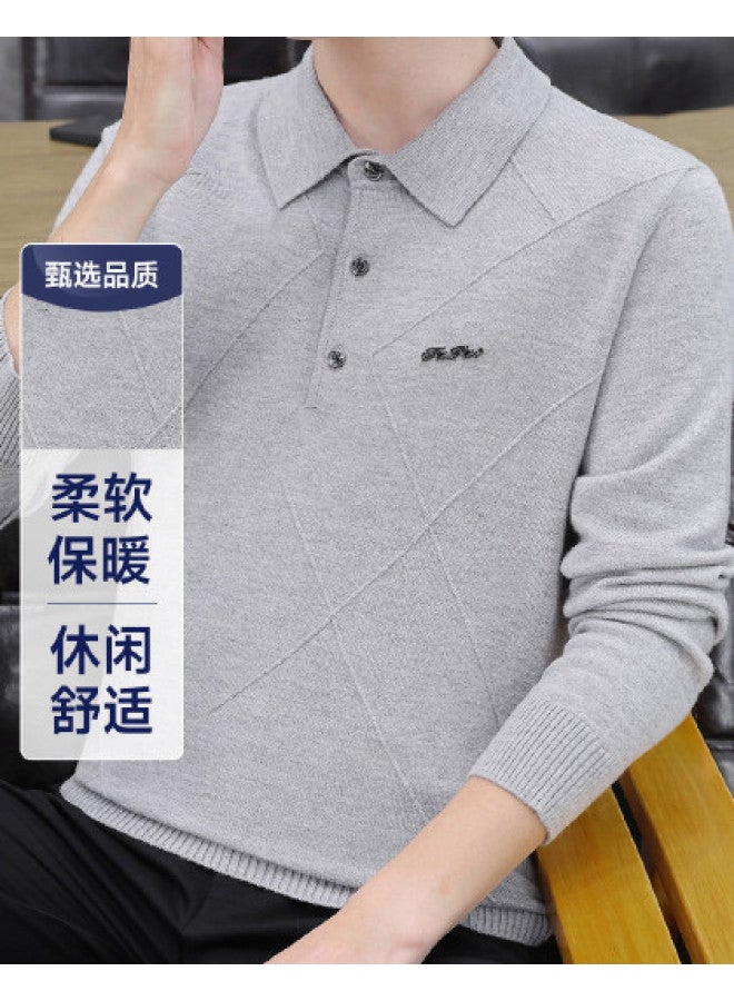 Fapai Casual Comfort Business Turn Collar Knitted Wool Sweater - Image 1