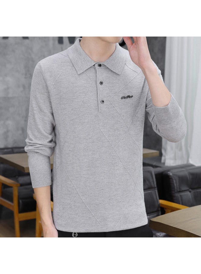 Fapai Casual Comfort Business Turn Collar Knitted Wool Sweater - Image 5