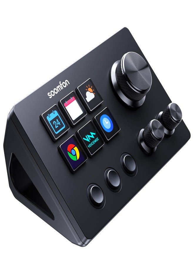 SOOMFON Stream Controller SE Stream Control Deck with 6 Customizable LCD Macro Keys to Trigger Actions in OBS Twitch YouTube for Content Creators Streaming Gaming Compatible with PC & Mac - Image 1