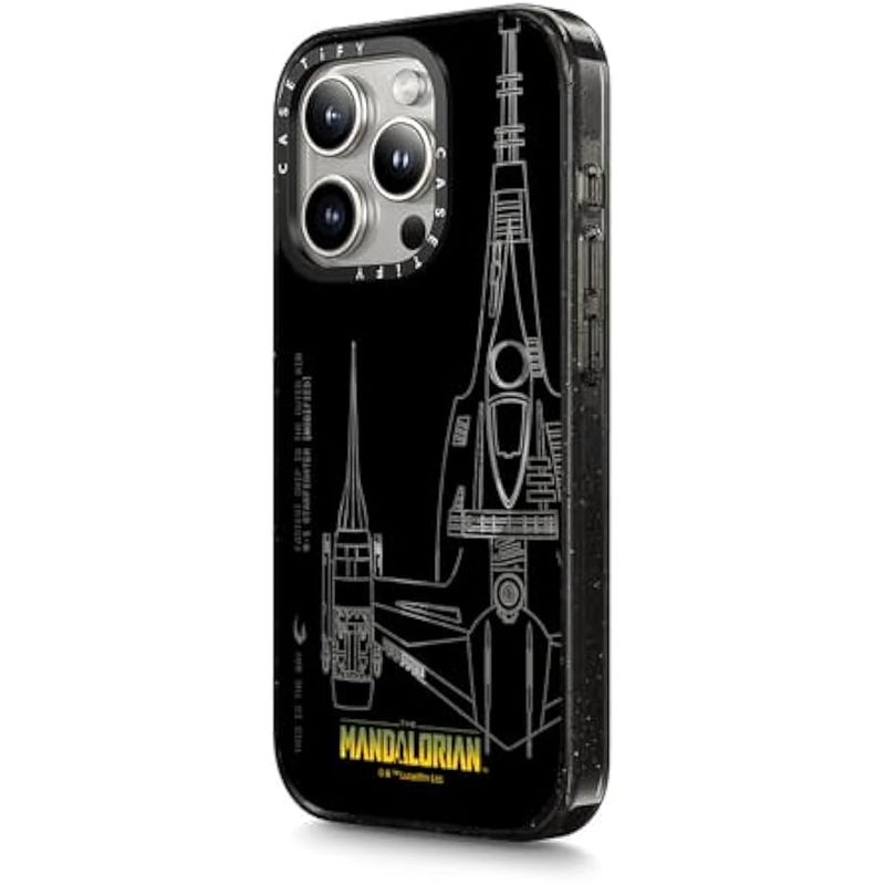 Casetify Impact iPhone 15 Pro Case 【Mandalorian Co-Lab / 8.2ft Drop Protection/Compatible with Magsafe】 - N-1 Starfighter - Clear Black - Image 5