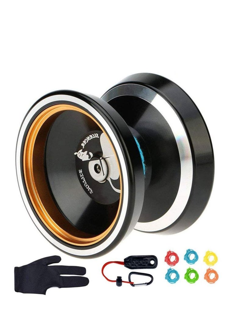 Y&D Aluminum Fancy Yoyo, Unresponsive Yoyo Ball with Holster, Glove, 6 Replacement Strings for Kids Boys Girls - Image 1