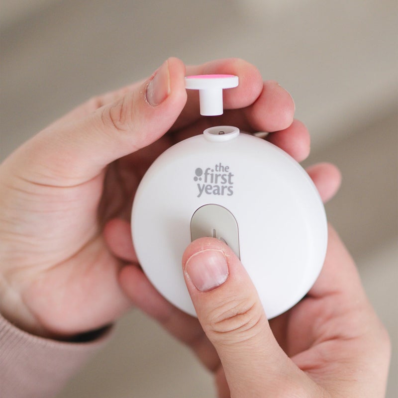 The First Years Baby Electric Nail Clipper - Includes Magnifier, Nail Polisher Head Attachment, and Travel Pouch - Baby Nail Filer for Baby Bath Essentials - Newborn Nail Trimmer - Image 3