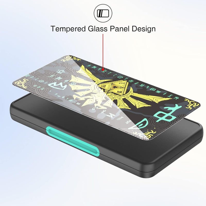 صندوق تخزين بطاقات ألعاب لجهاز نينتندو سويتش/سويتش OLED/سويتش لايت، مزود بحافة بألوان متدرجة وحامل لبطاقات الألعاب يحتوي على 48 فتحة لبطاقات الألعاب و24 فتحة لبطاقات Micro SD. - Image 5